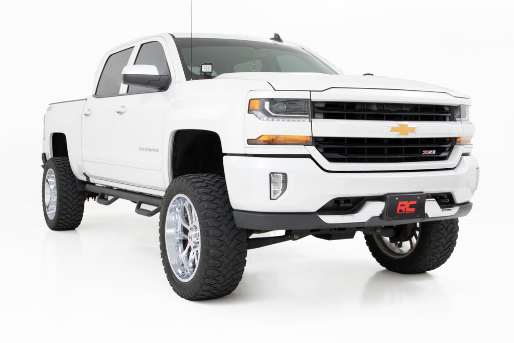 LED Ditch Light Kit 2in Black Pair Amber DRL Silverado/Sierra 1500 (14-18 & Classic) Rough Country