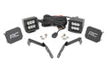 LED Light Kit Ditch Mount 2 Inch Black Pair Spot Chevy 1500 & Silverado/Sierra 2500HD/3500HD (07-14) Rough Country