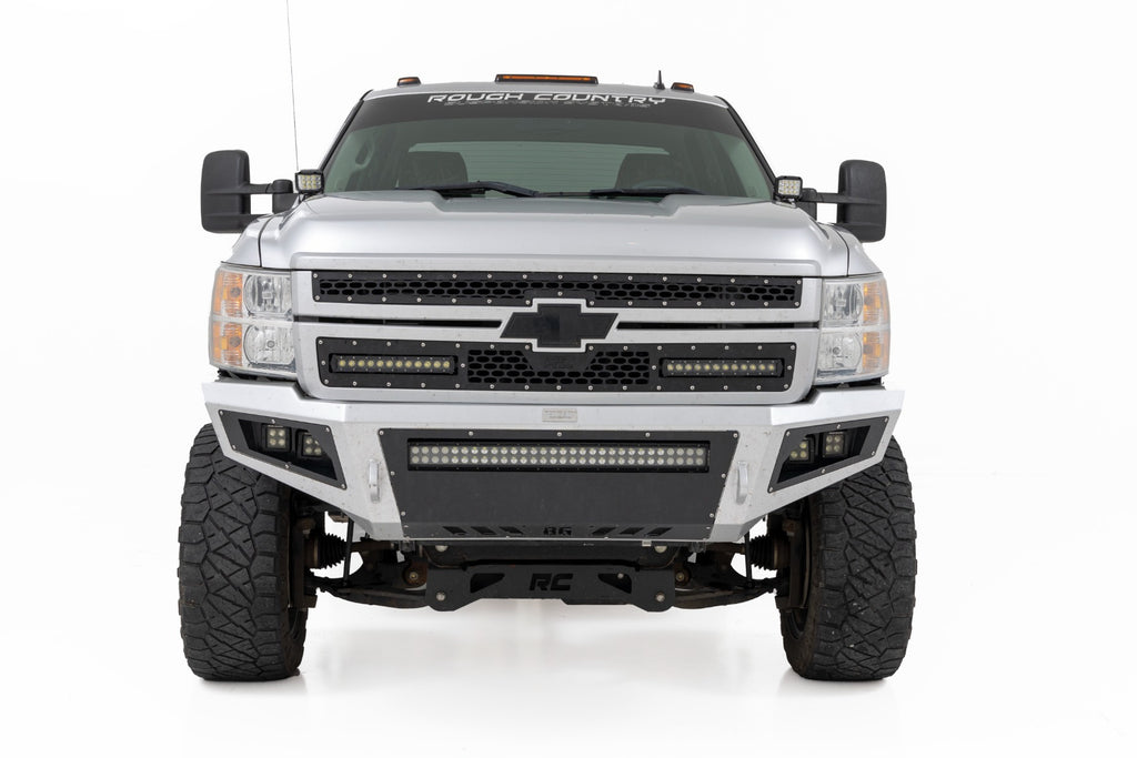 LED Light Kit Ditch Mount 2 Inch Black Pair Spot Chevy 1500 & Silverado/Sierra 2500HD/3500HD (07-14) Rough Country