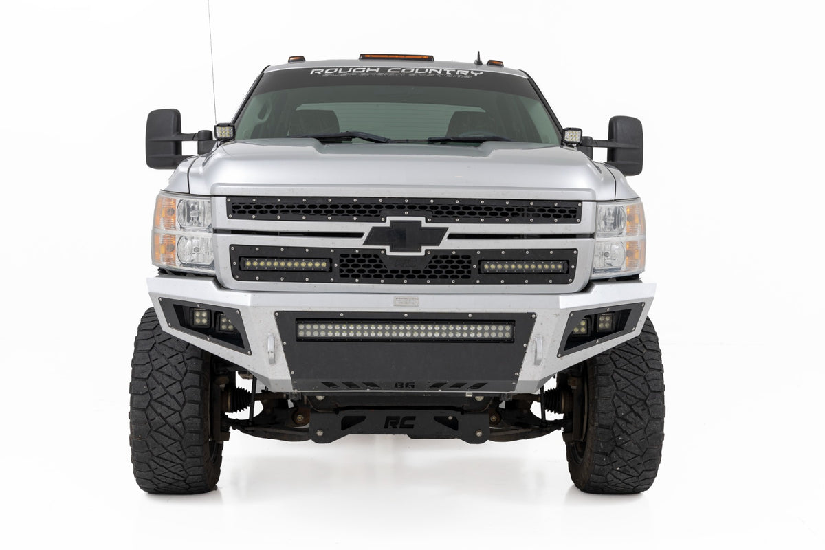 LED Light Kit Ditch Mount 3 Inch OSRAM Wide Chevy 1500 & Silverado/Sierra 2500HD/3500HD (07-14) Rough Country