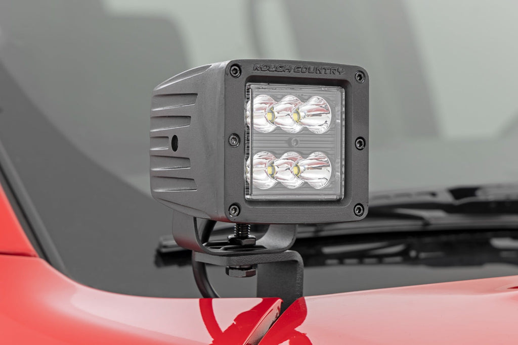 LED Light Kit Ditch Mount 2 Inch Black Pair Spot Nissan Frontier (22-26) Rough Country