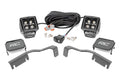 LED Light Kit Ditch Mount 2 Inch Black Pair Amber DRL Nissan Frontier (22-26) Rough Country