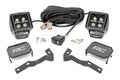 LED Light Kit Ditch Mount 2 Inch Black Pair Amber DRL Toyota Tacoma (16-23) Rough Country