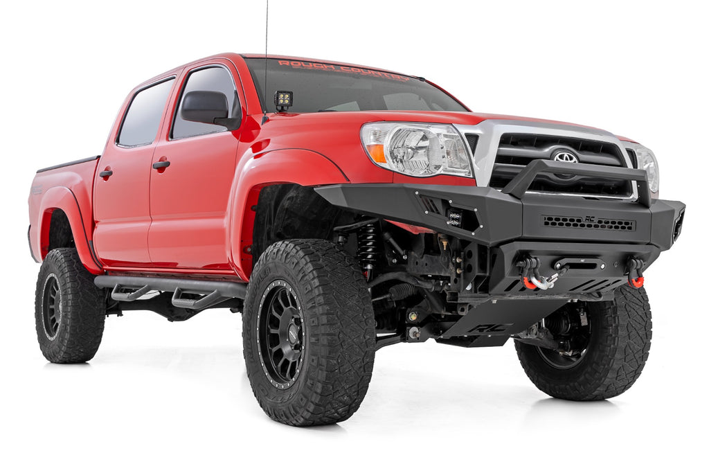 LED Light Kit Ditch Mount 2 Inch Black Pair White DRL Toyota Tacoma (05-15) Rough Country