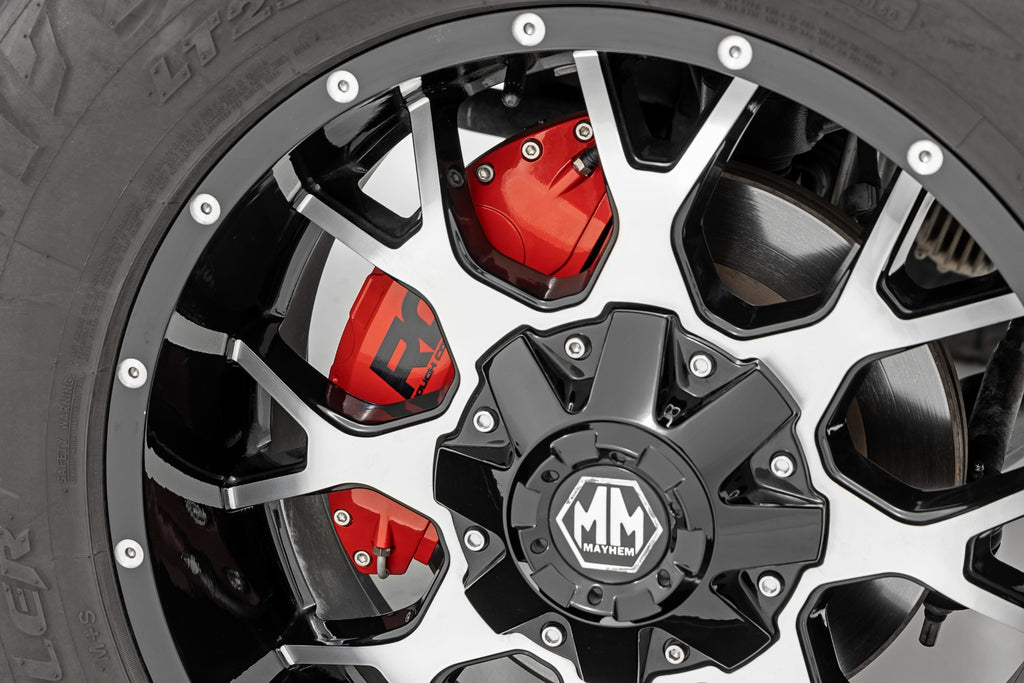 Caliper Covers Front and Rear Red Jeep Wrangler JK/Wrangler Unlimited (07-18) Rough Country