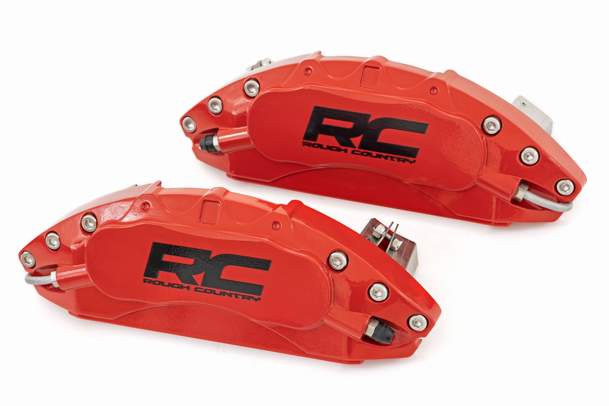 Caliper Covers Front and Rear Red Jeep Wrangler JK/Wrangler Unlimited (07-18) Rough Country