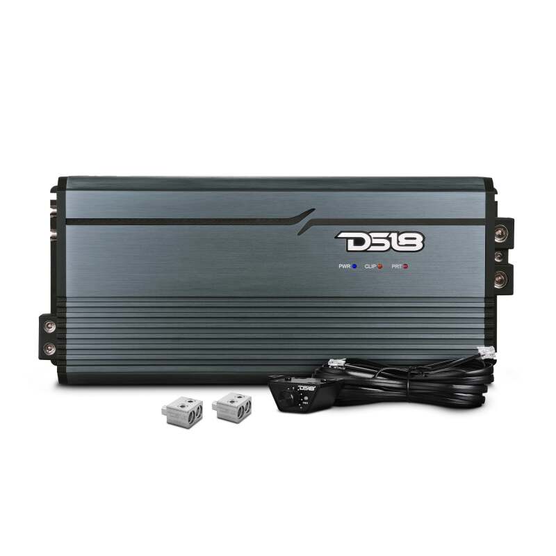 DS18 1-Channel Amp Class D Full-Range Monoblock 5000 Watts RMS/1ohm DPIV1/0 Terminals Incl Titanium