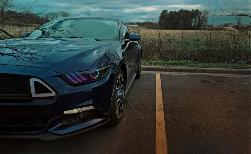 Oracle 15-17 Ford Mustang V6/GT/Shelby Dynamic DRL w/ Halo Kit - ColorSHIFT - Dynamic