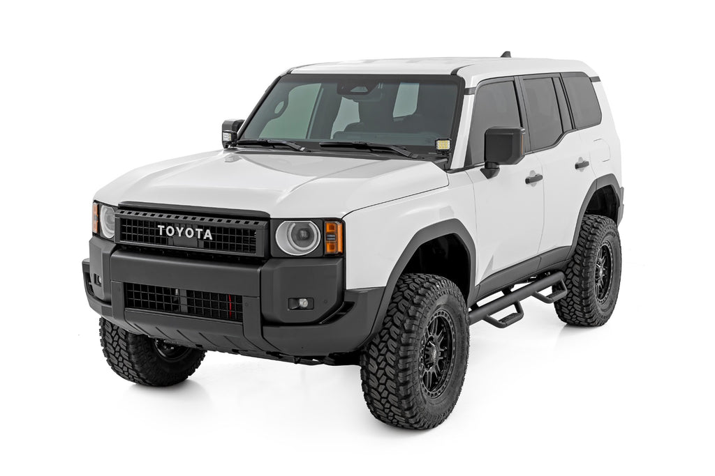 LED Light Kit Ditch Mount 2 Inch Black Pair Spot Toyota Land Cruiser (24-26) Rough Country