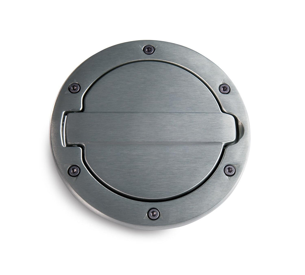 Brushed Aluminum Fuel Door For 2007-2018 Jeep Wrangler JK/JK Unlimited 2-Door/4-Door AMP Research
