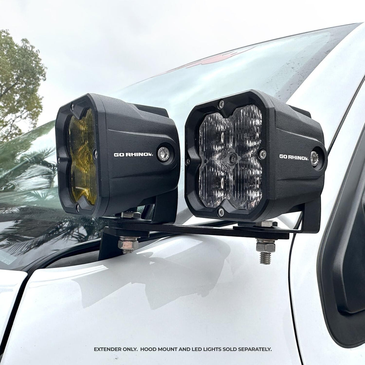 XE Hood Mounts Dogbone Bracket Textured Black 2010-2025 Lexus, Toyota, RAM Go Rhino