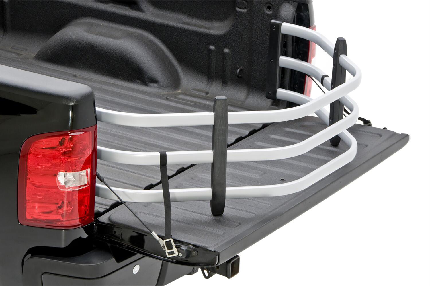 Silver BedXtender HD Tailgate Bed Extender Sport Truck Bed Extender For 2019-2026 Silverado/Sierra 1500 2022 Silverado LTD/Sierra Limited 20-26 Silverado/Sierra 2500/3500 Excl models with Multipro Tailgate AMP Research