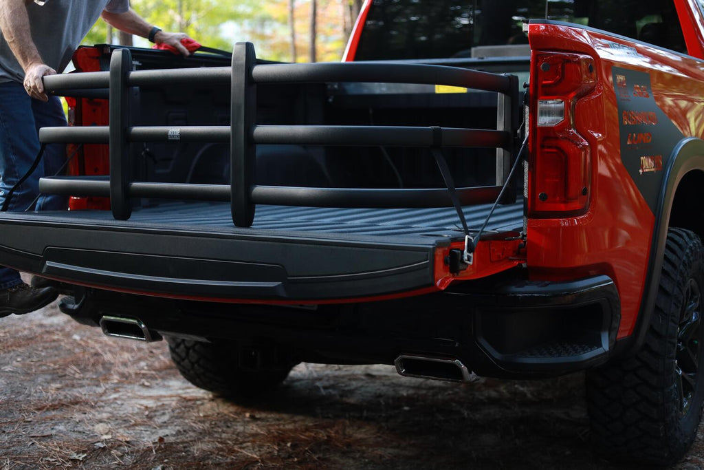 BedXtender HD Tailgate Bed Extender Max Truck Bed Extender 19-26 Silverado/Sierra 1500 22 Silverado LTD/Sierra Limited 20-26 Silverado/Sierra 2500/3500 Excl models with Multipro Tailgate Standard Bed AMP Research