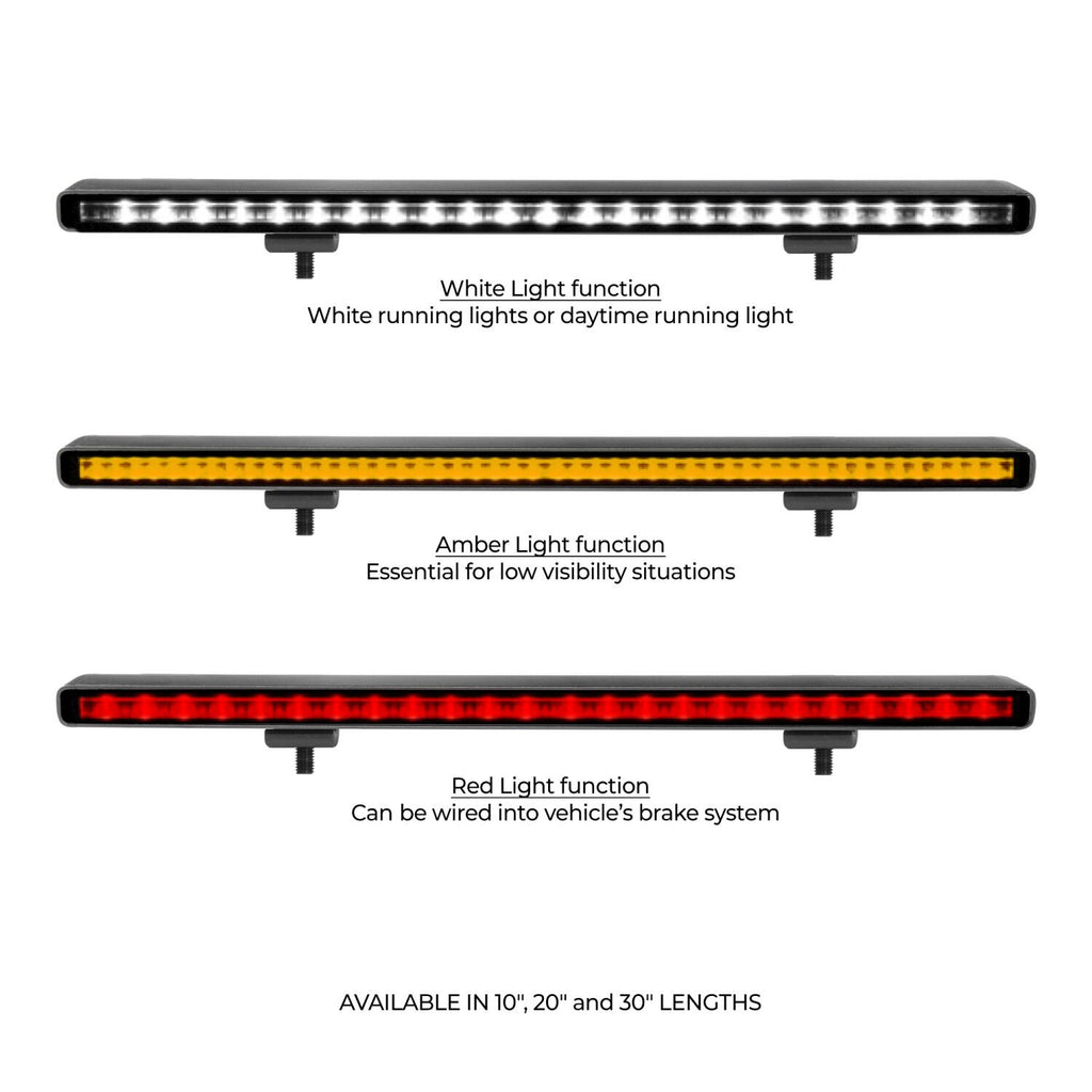 Go Rhino Flash Series Lights 10 Inch Single Multi Function LED Light Bar Black Go Rhino