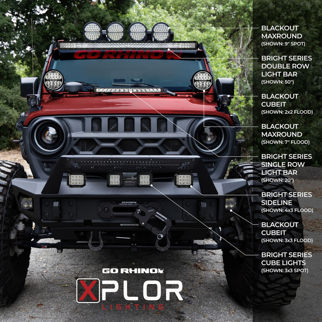 Go Rhino Bright Series Lights 20.5 Inch Single Row LED Light Bar Black Go Rhino