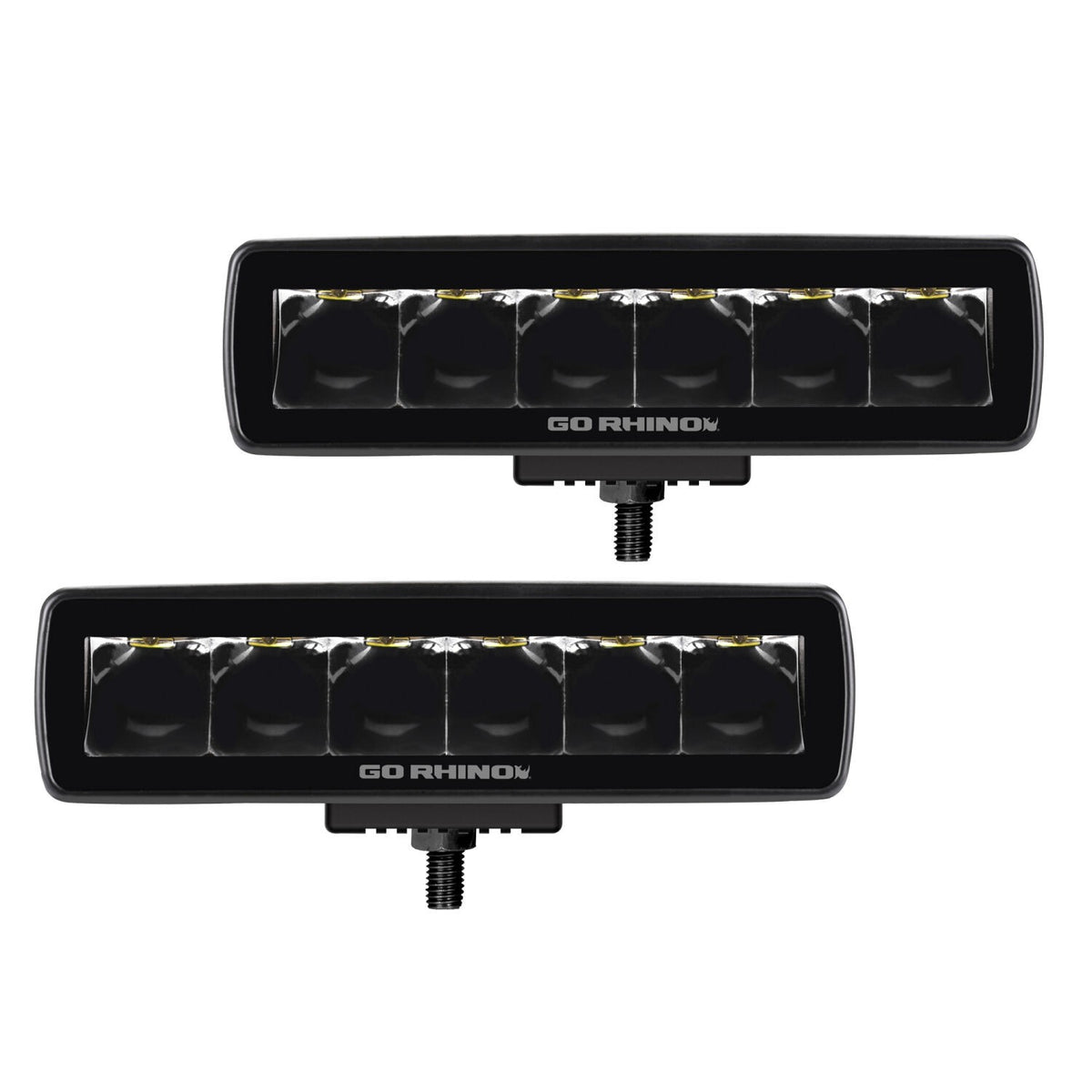 Go Rhino Blackout Series Lights Pair of Sixline LED Spot Light Kit Black Go Rhino