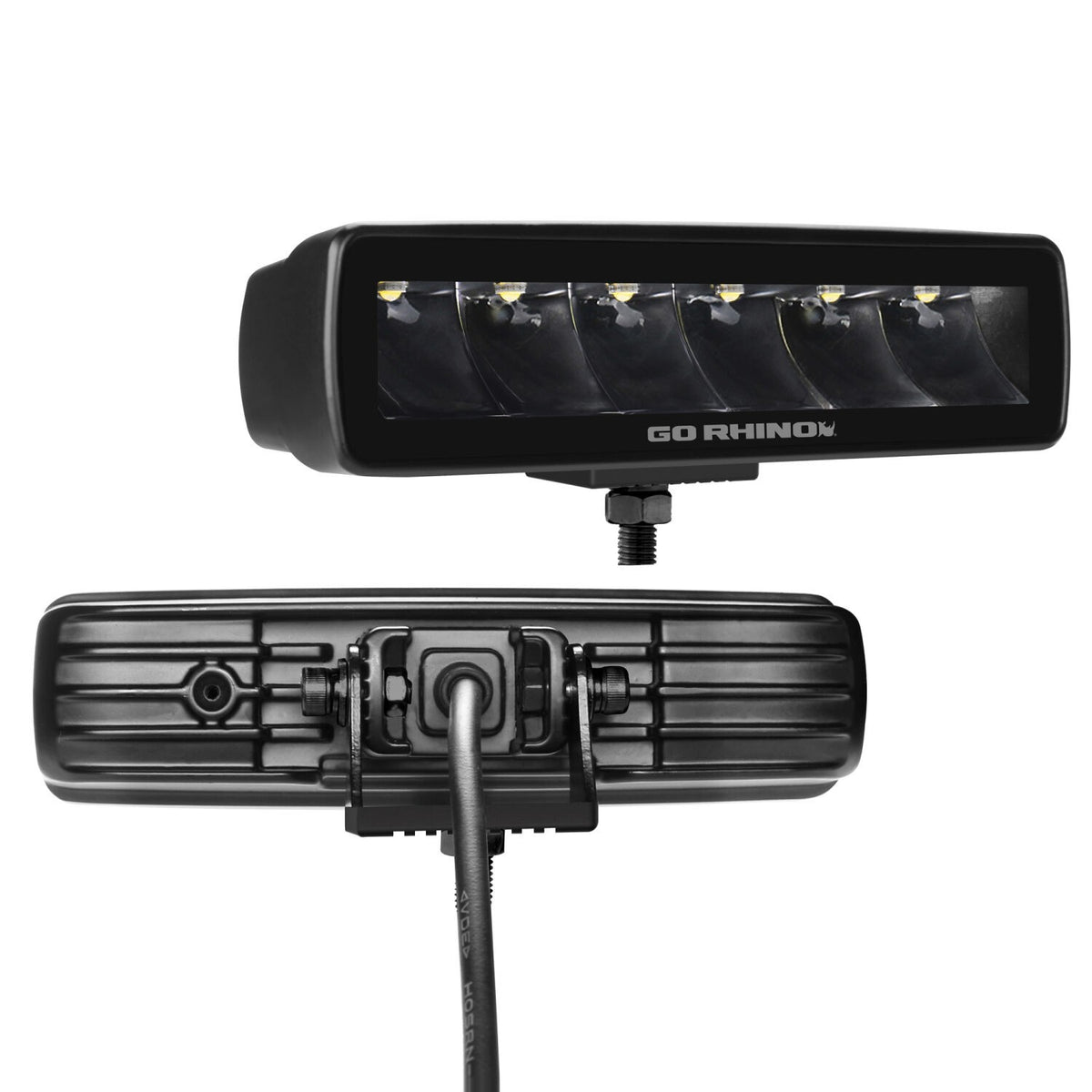 Go Rhino Blackout Series Lights Pair of Sixline LED Spot Light Kit Black Go Rhino