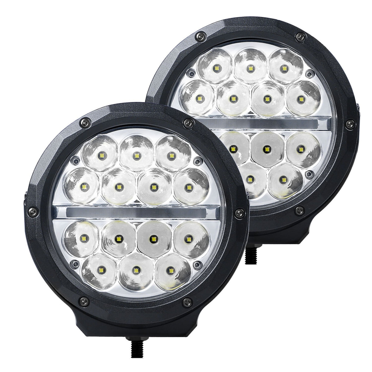 Go Rhino Bright Series Lights 6 Inch Round LED Driving Light Black Go Rhino