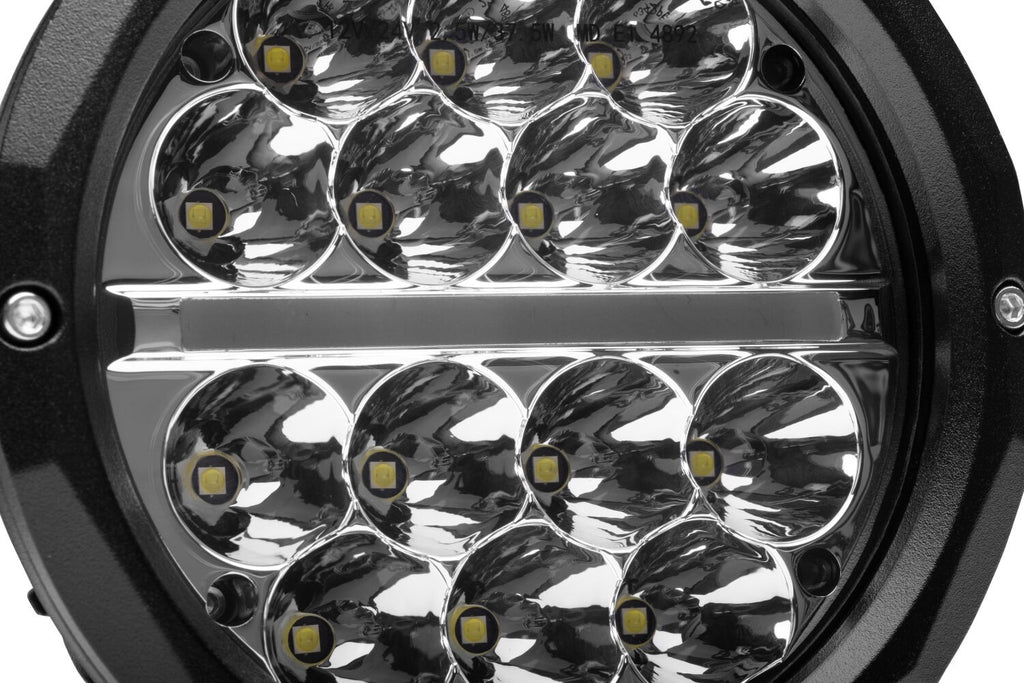 Go Rhino Bright Series Lights 6 Inch Round LED Driving Light Black Go Rhino