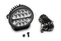 Go Rhino Blackout Series Lights 7 Inch Round LED Driving Light With Daytime Running Lights Black Go Rhino