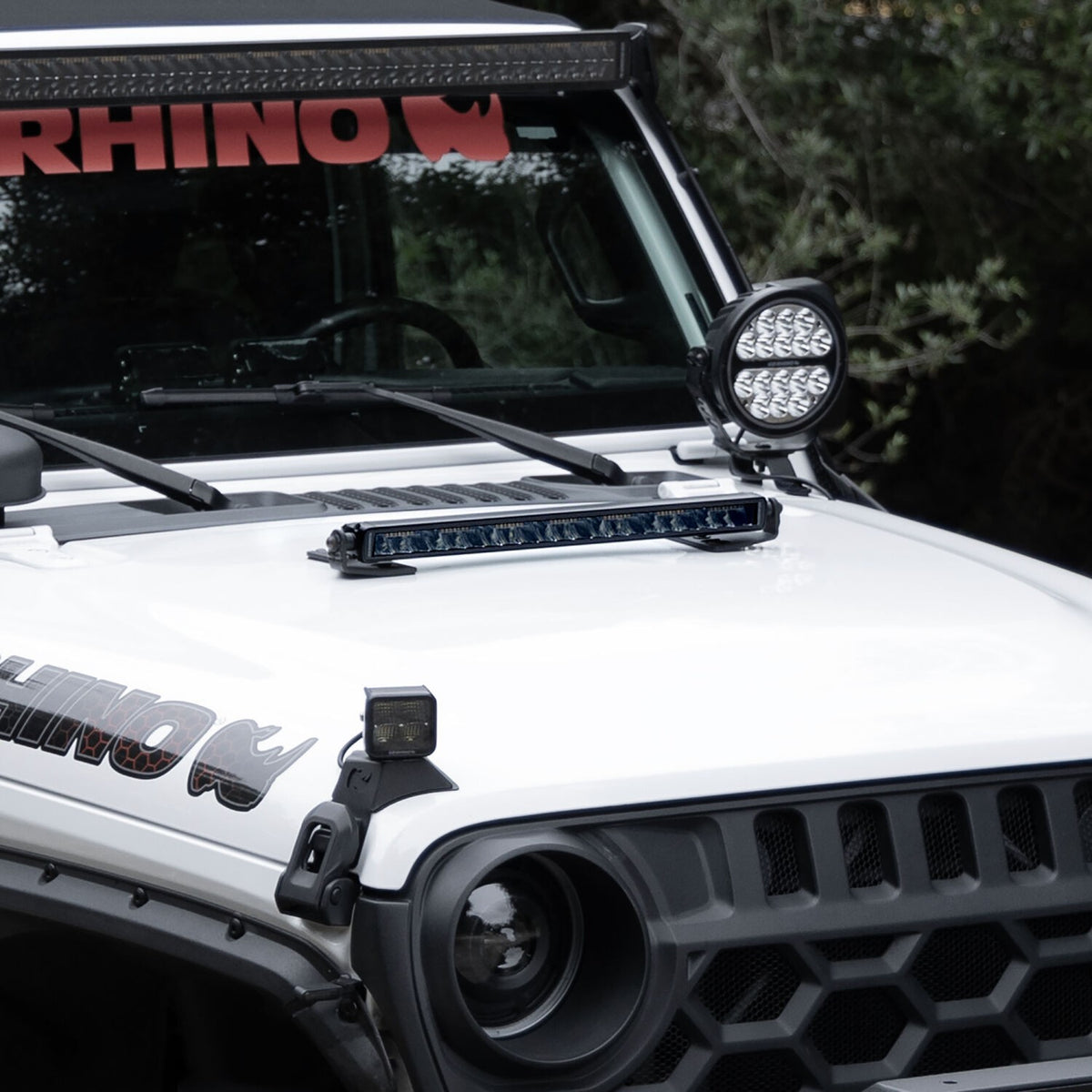 Go Rhino Blackout Combo Series Lights 20.5 Inch Single Row LED Light Bar With Amber Lighting Black Go Rhino