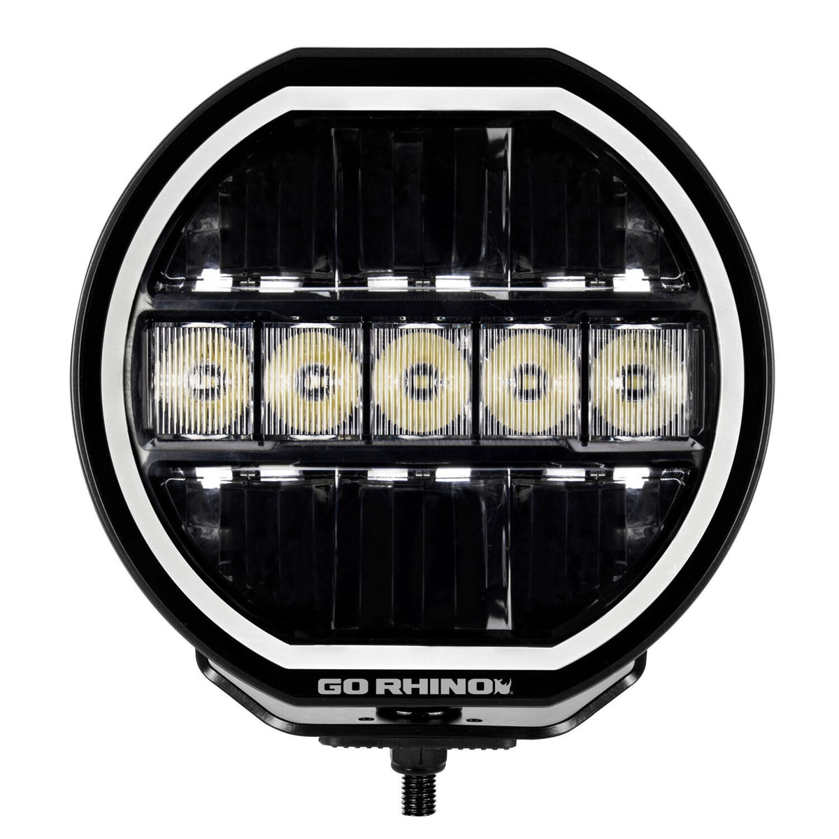 Go Rhino Blackout Series Lights 7 Inch Maxline LED Hi/Low Beam W/Multi Daytime Running Light Black Go Rhino