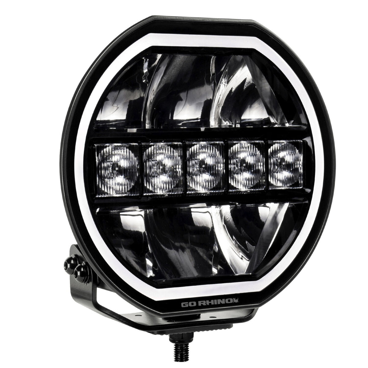 Go Rhino Blackout Series Lights 7 Inch Maxline LED Hi/Low Beam W/Multi Daytime Running Light Black Go Rhino