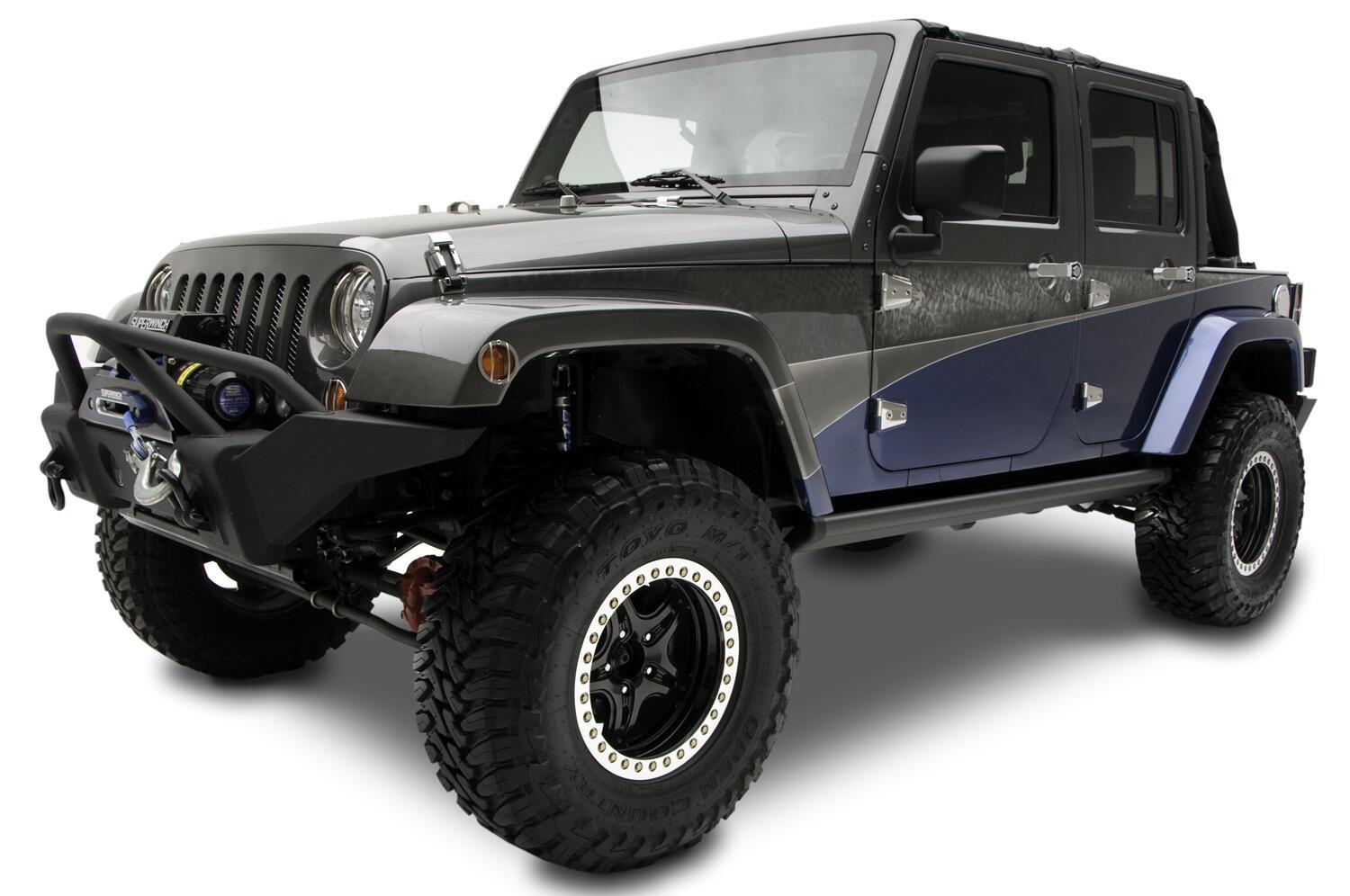 PowerStep Electric Running Boards For 2007-2017 Jeep Wrangler JK Unlimited 4-Door AMP Research