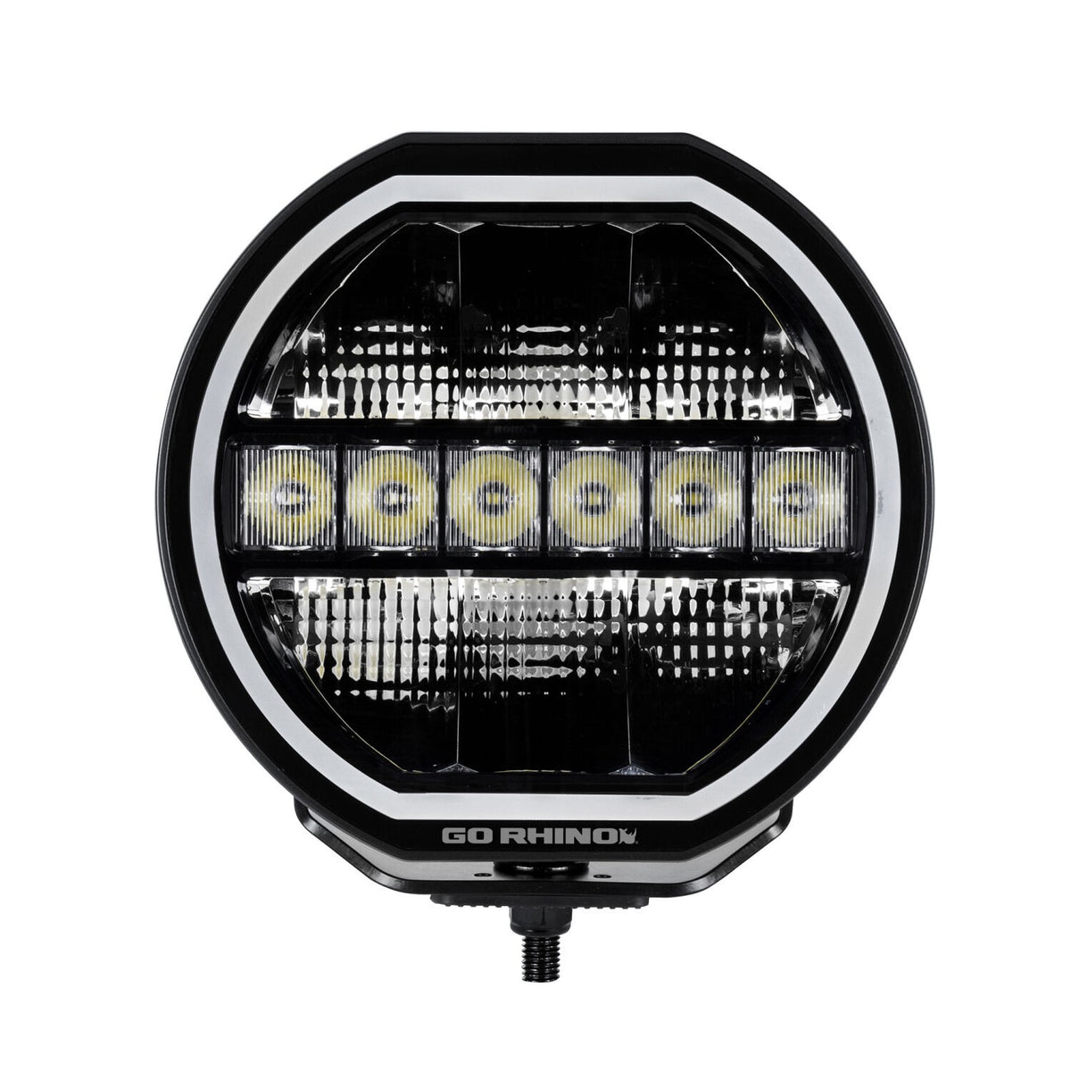 Go Rhino Blackout Series Lights 9 Inch Maxline LED Hi/Low Beam W/Multi Daytime Running Light Black Go Rhino