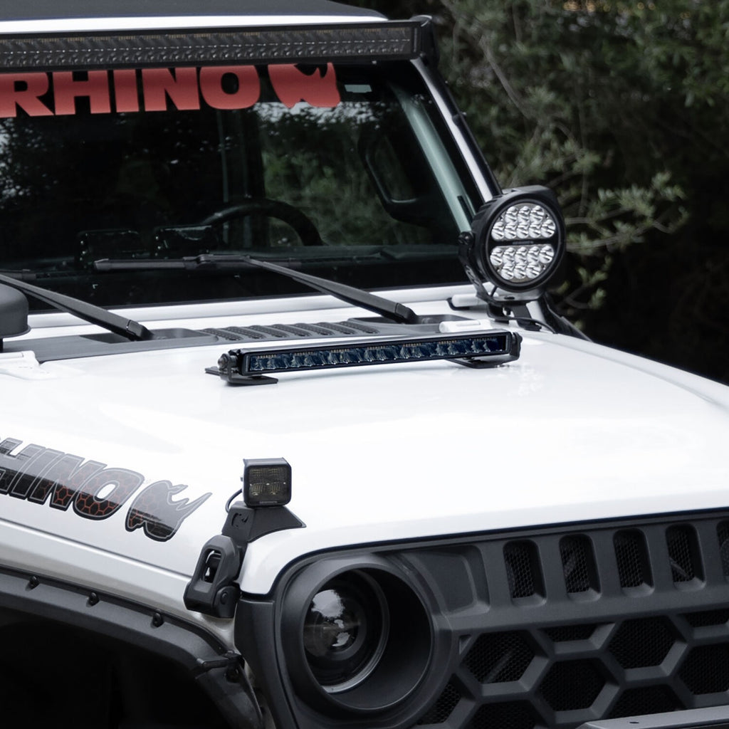 Go Rhino Blackout Combo Series Lights 31.5 Inch Single Row LED Light Bar With Amber Lighting Black Go Rhino