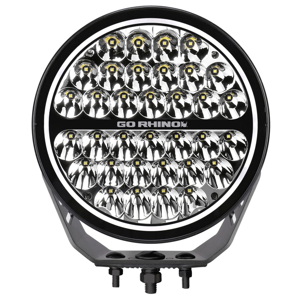 Go Rhino Blackout Series Lights 9 Inch Round Single LED Spot Light Kit W/Daytime Running Lights Black 2026-2026 Chevrolet Suburban 2026-2026 Chevrolet Tahoe Go Rhino