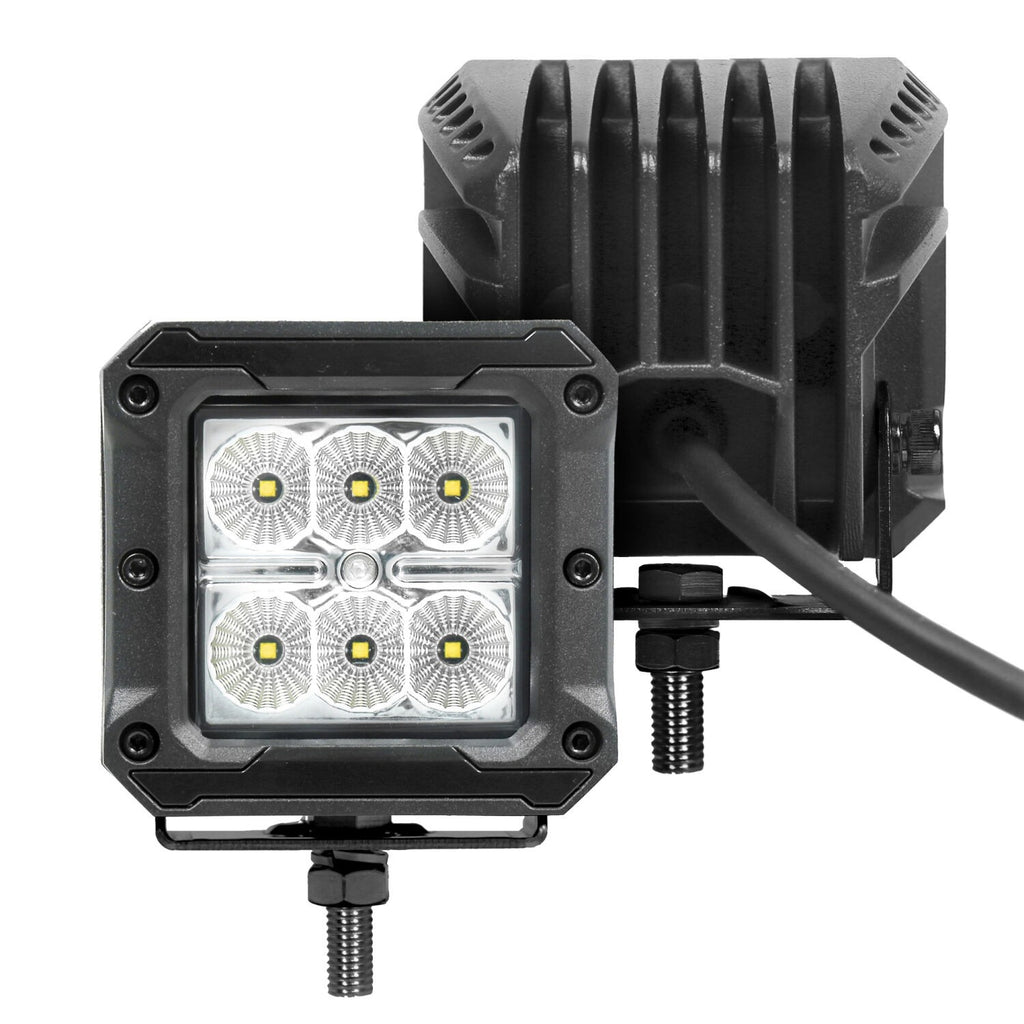 Go Rhino Bright Series Lights Pair of 3x3 Cube LED Flood Light Kit Black Go Rhino