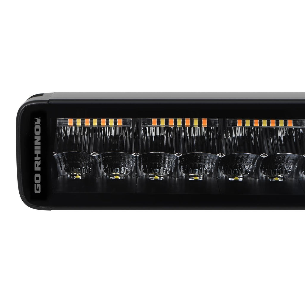 Go Rhino Blackout Combo Series Lights 21.5 Inch Double Row LED Light Bar With Amber Lighting Black Go Rhino