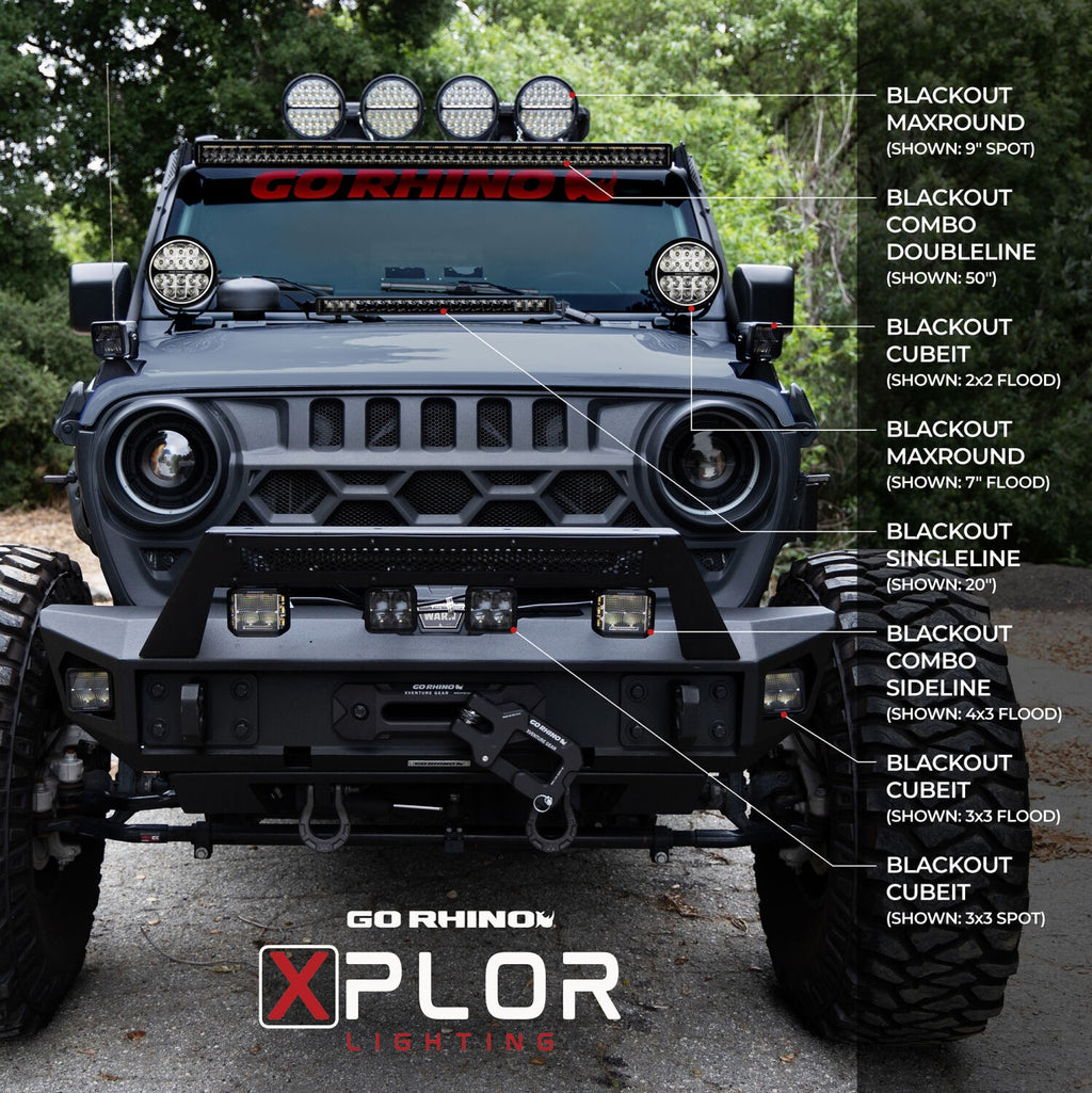 Go Rhino Blackout Series Lights 32 Inch Double Row LEDLight Bar Black Go Rhino
