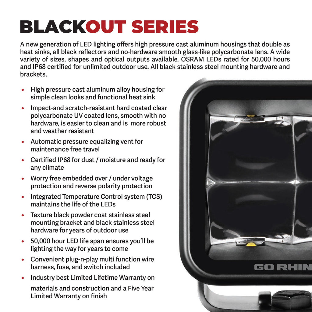 Go Rhino Blackout Series Lights 32 Inch Double Row LEDLight Bar Black Go Rhino