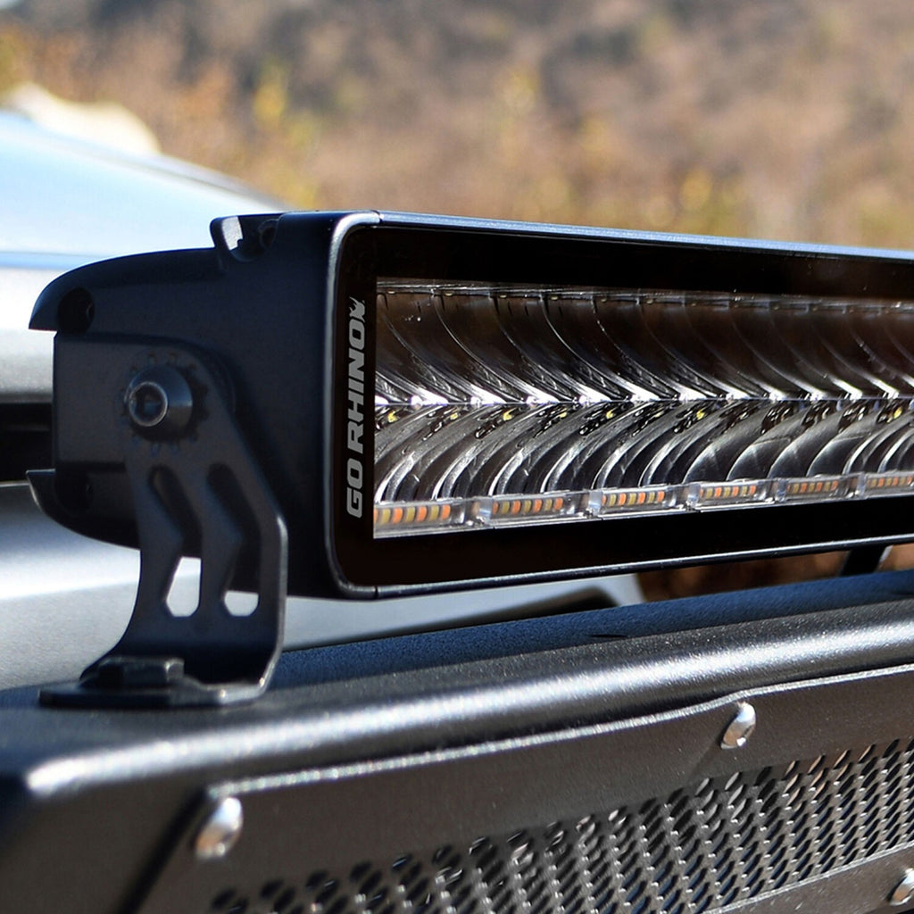 Go Rhino Blackout Combo Series Lights 32 Inch Double Row LED Light Bar With Amber Lighting Black Go Rhino