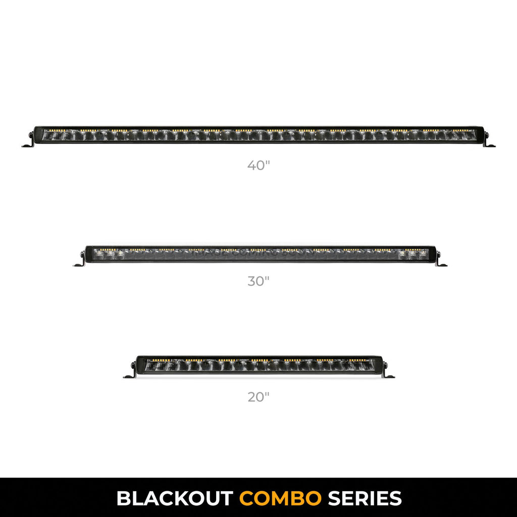 Go Rhino Blackout Combo Series Lights 39.5 Inch Single Row LED Light Bar With Amber Lighting Black Go Rhino