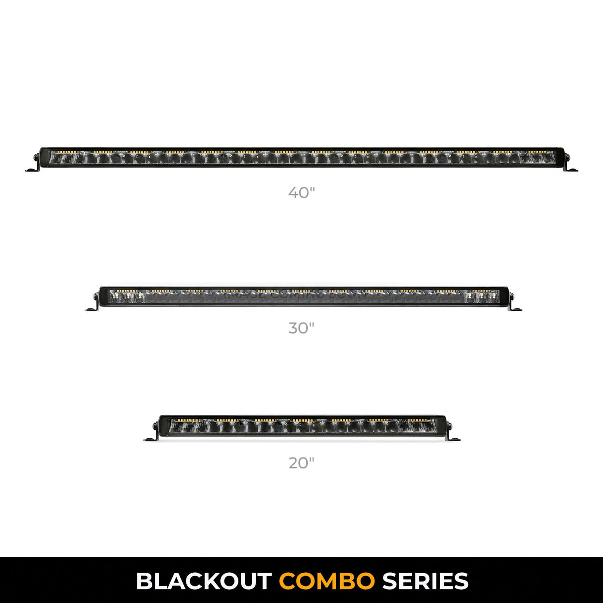 Go Rhino Blackout Combo Series Lights 39.5 Inch Single Row LED Light Bar With Amber Lighting Black Go Rhino