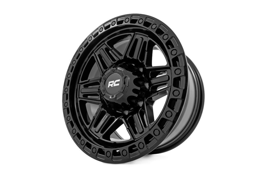 76 Series Wheel Simulated Bead Lock Gloss Black 17x9 Rough Country