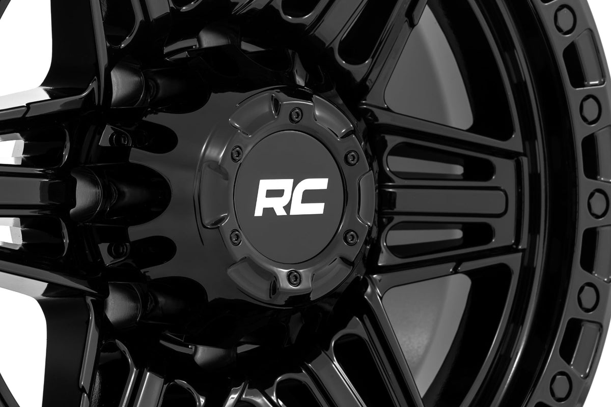 76 Series Wheel Simulated Bead Lock Gloss Black 17x9 Rough Country
