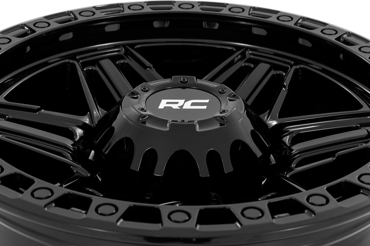 76 Series Wheel Simulated Bead Lock Gloss Black 17x9 Rough Country