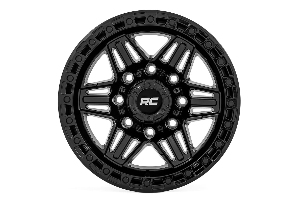 76 Series Wheel Simulated Bead Lock Gloss Black 17x9 Rough Country