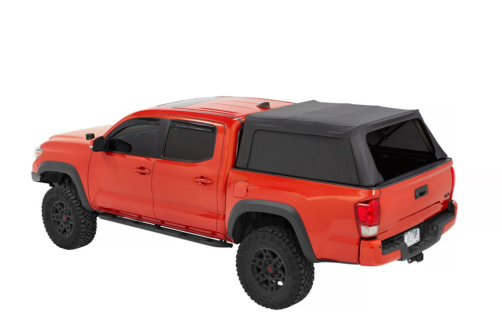 Supertop Truck Bed Cap 2 For Toyota 2005-2023 Tacoma Black Diamond PVC Coated Sailcloth No Drill Bestop