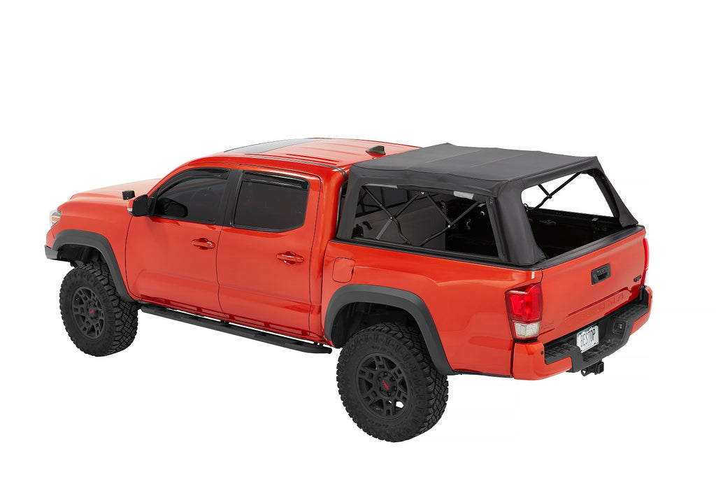 Supertop Truck Bed Cap 2 For Toyota 2005-2023 Tacoma Black Diamond PVC Coated Sailcloth No Drill Bestop