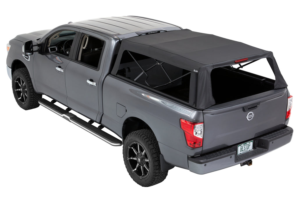 Supertop Truck Bed Cap 2 For Nissan 2004-2024 Titan Black Diamond PVC Coated Sailcloth No Drill Bestop