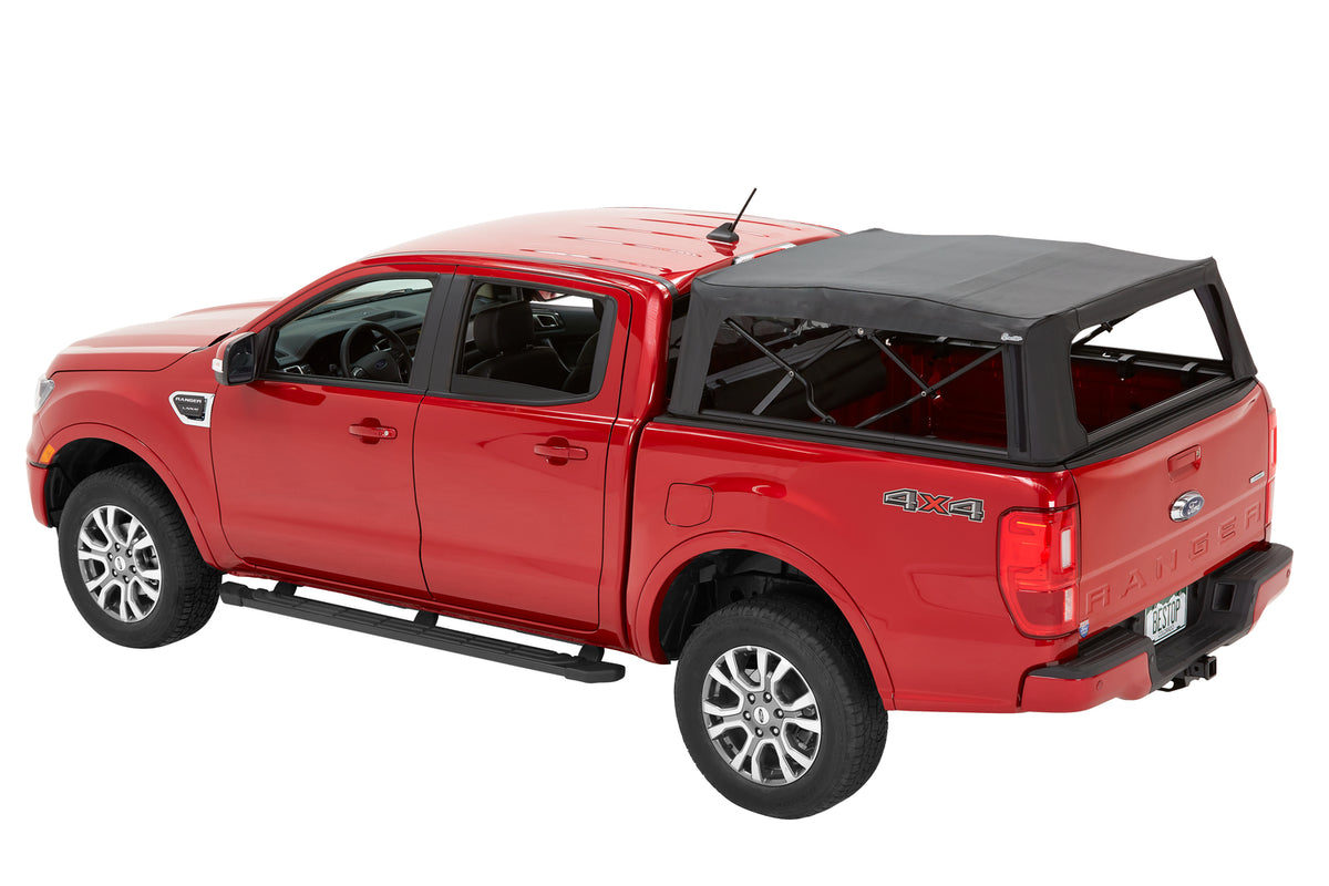 Supertop Truck Bed Cap 2 For Ford 2019-2024 Ranger Black Diamond PVC Coated Sailcloth No Drill Bestop