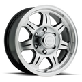 Raceline 870 Element 15x5in / 5x114.3 BP / -0.125mm Offset / 3.19mm Bore - Black & Machined Wheel