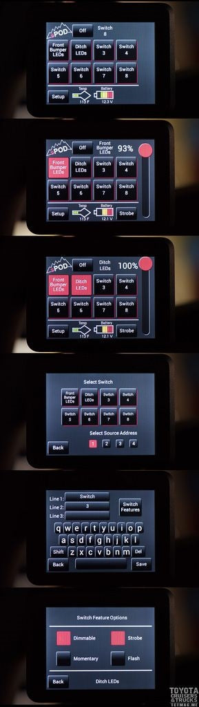 TJ Switch Panel 8 Circuit Source SE W/Touchscreen 97-06 Wrangler TJ sPOD