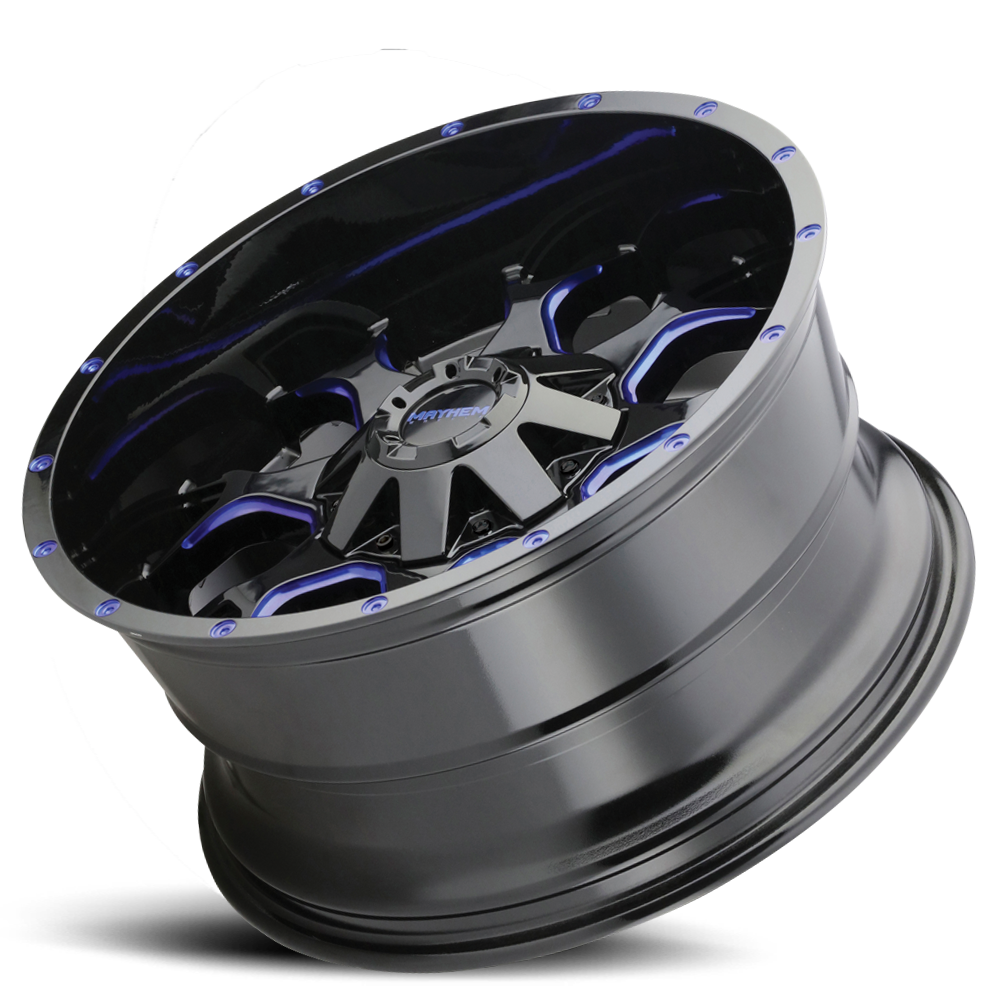 Mayhem Offroad Wheels Warrior 8015 BL 20x9 Prism Blue Black Cast Aluminum