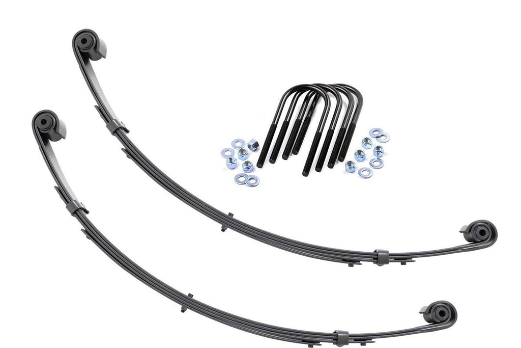 Front Leaf Springs Military Wrap 4 Inch Lift Pair Jeep Wrangler YJ (87-95) Rough Country